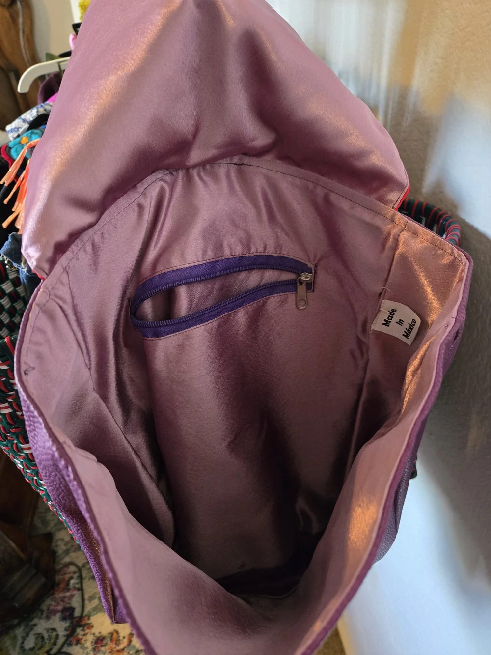Purple Floral Accent Women's Backbag